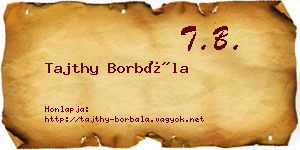 Tajthy Borbála névjegykártya